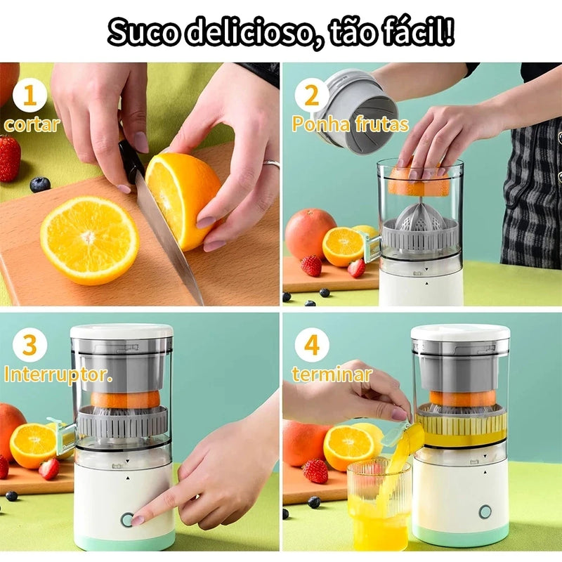 Espremedor de Laranja Elétrico Máquina de Suco de Frutas Juicer Carregamento USB