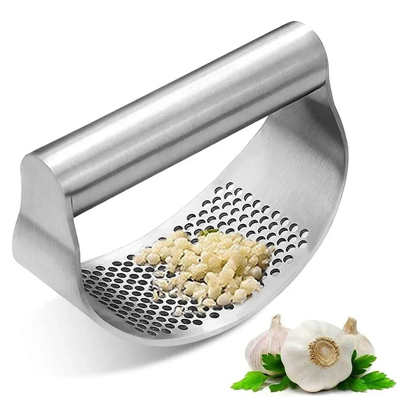 ESMAGADOR DE ALHO MULTIUSO ( Multi-Function Manual Garlic Press, Aço inoxidável curvo imprensa, moagem Slicer, Chopper, Home Cooking Gadgets Ferramenta )