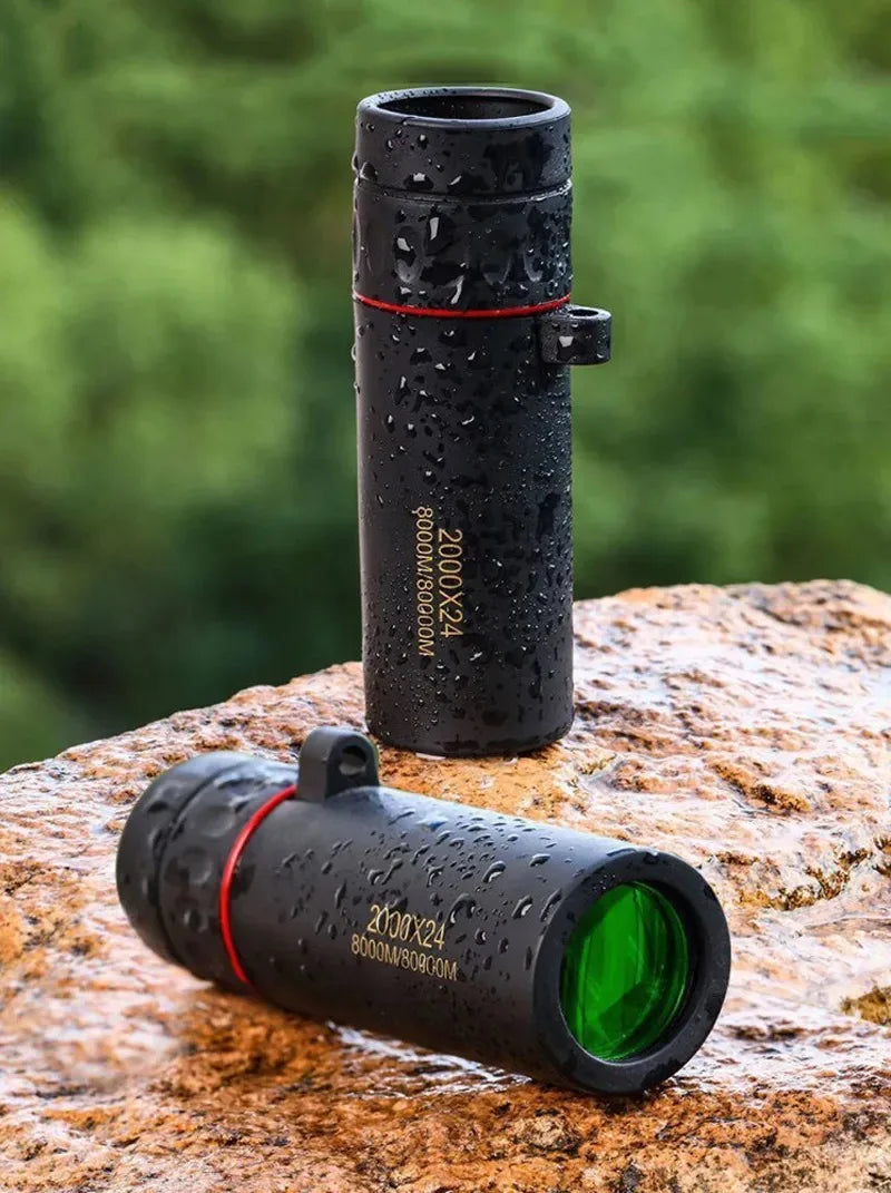 Telescópio Monocular HD com Suporte, 2000x24, Mini, Portátil, Celular, Ao Ar Livre, Camping, Caça, Observação de pássaros