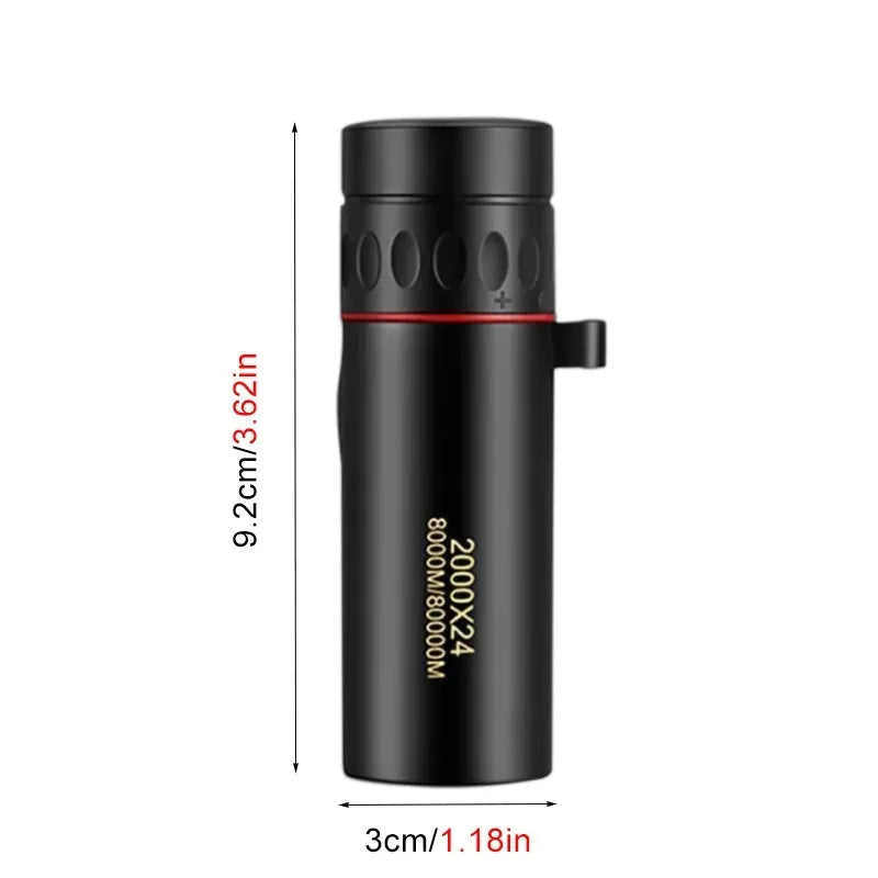 Telescópio Monocular HD com Suporte, 2000x24, Mini, Portátil, Celular, Ao Ar Livre, Camping, Caça, Observação de pássaros