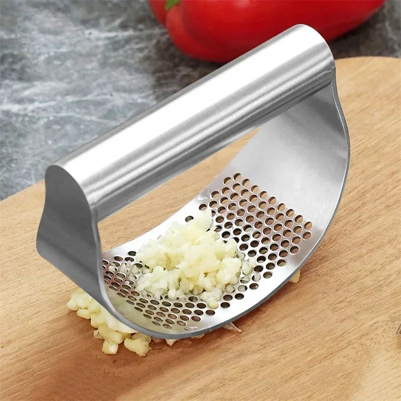 ESMAGADOR DE ALHO MULTIUSO ( Multi-Function Manual Garlic Press, Aço inoxidável curvo imprensa, moagem Slicer, Chopper, Home Cooking Gadgets Ferramenta )