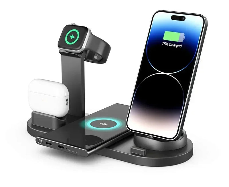 Rápido carregador sem fio Stand Pad para iPhone, iPhone 16, 15, 14, 13, 12, 11, Apple, relógio, Airpods, carregadores de mesa telefone, carregamento rápido Dock Station